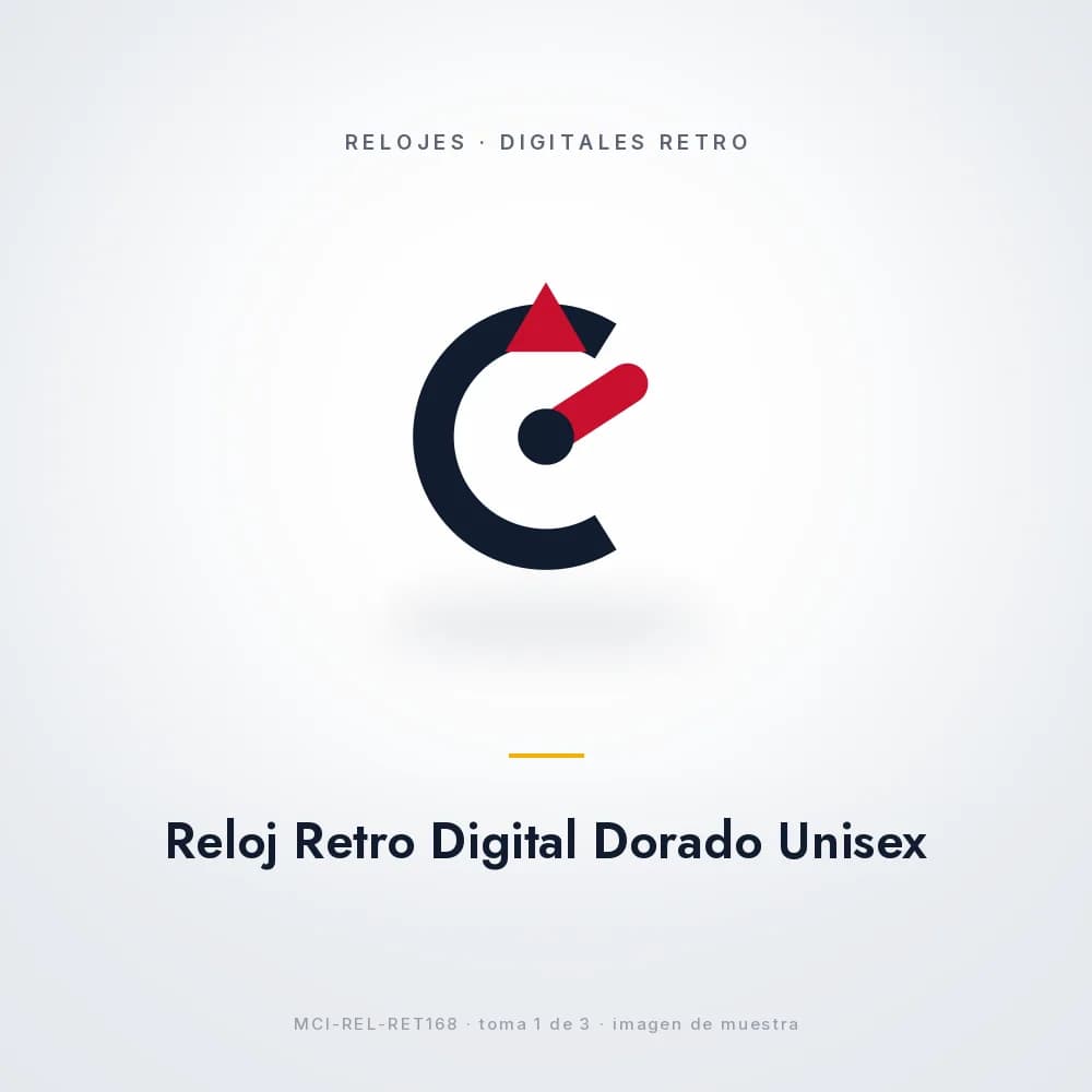 Reloj Retro Digital Dorado Unisex