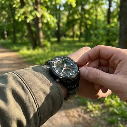 Reloj Scottie 1146 Dual Time en Acero | Cronómetro, Alarma y Resistente al Agua